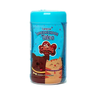 Lenço Umedecido Talco 75 Unidades CatDog