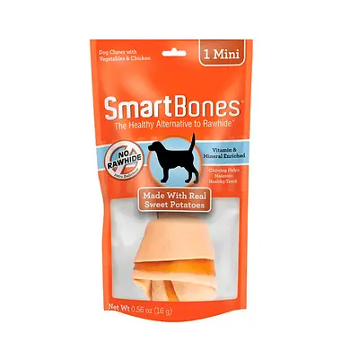 Osso Smartbones Mini Sabor Batata Doce para Cães