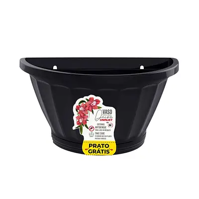 Vaso Uninjet de Parede com Prato Preto