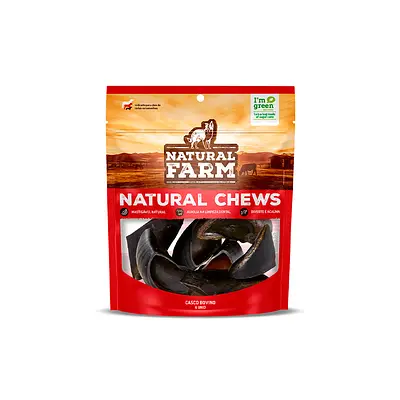 Osso Casco Bovino com 6 Unidades para Cães Natural Farm
