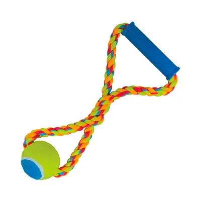 Brinquedo Jambo Mordedor Corda Bola de Tênis Color para Cães
