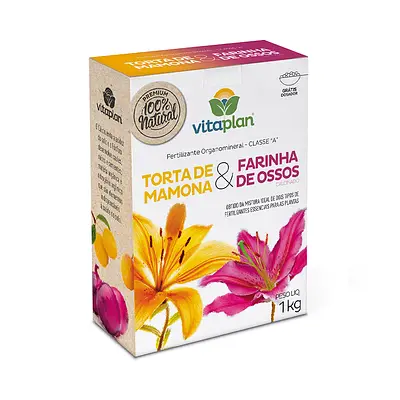Fertilizante Vitaplan Torta de Mamona e Farinha de Ossos - 1kg