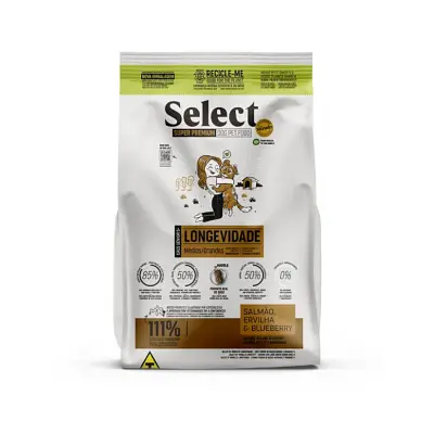 Ração Select by Monello Longevidade para Cães Sênior 5+ de Porte Médio e Grande 15Kg