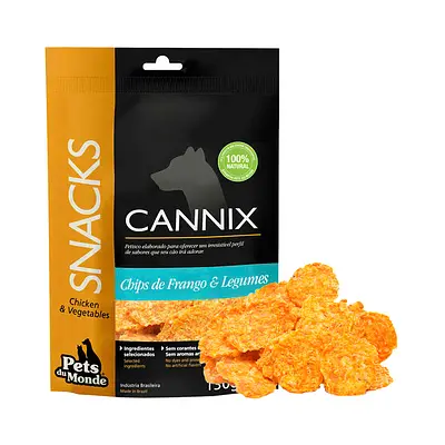 Snacks Cannix Chips de Frango e Legumes 130g para Cães