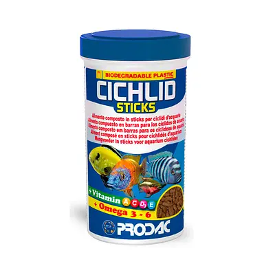 Alimento Prodac Cichlid Sticks para Peixes 90g