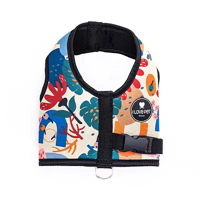 Peitoral I Love Pet Floral Baunilha para Cães