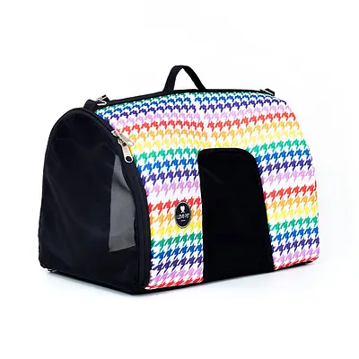 Bolsa de Transporte I Love Pet Pied de Poule Arco-Íris para Cães e Gatos