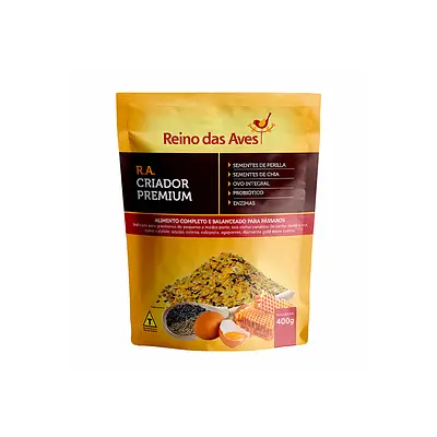 Ração Reino das Aves Farinhada Criador Premium para Pássaros - 400g