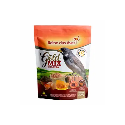 Ração Reino das Aves Gold Mix Coleira para Pássaros