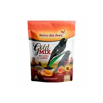 Ração Reino das Aves Gold Mix Bicudo e Curió para Pássaros - 500g