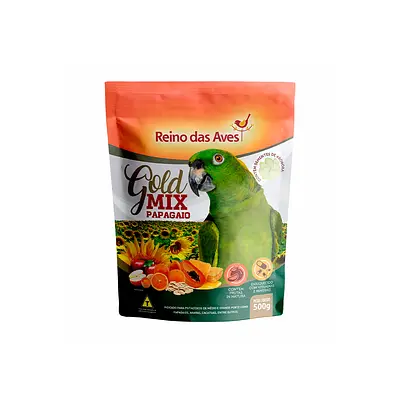 Ração Reino das Aves Gold Mix Papagaio para Pássaros - 500g