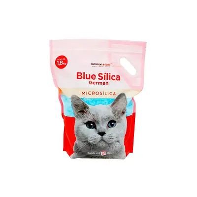 Areia GermanHart Blue Sílica Microsílica para Gatos 1,8 kg