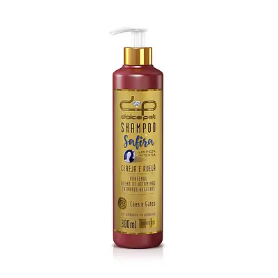 Shampoo Dolce Pet Safira Limpeza Intensa Cereja e Avelã para Cães e Gatos
