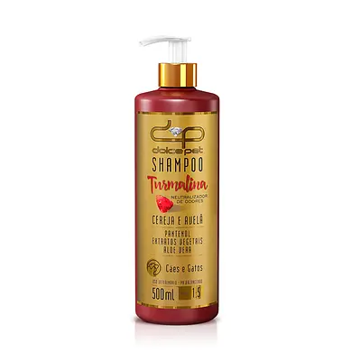 Shampoo Dolce Pet Turmalina Neutralizador de Odores Cereja e Avelã para Cães e Gatos