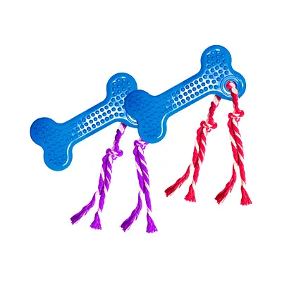 Brinquedo São Benedito Pet Osso Dental Maciço com Cravo Azul para Cães - Cores Sortidas