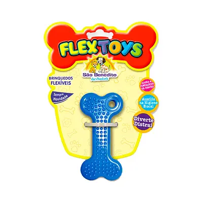 Brinquedo São Benedito Pet Osso Maciço com Cravo Azul para Cães - P