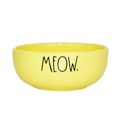 Comedouro Pet Injet Cerâmica Meow Amarelo para Gatos 190 ml