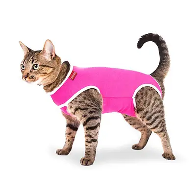 Roupa Cirúrgica Confortpet Tradicional Rosa para Gatos