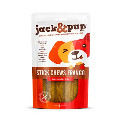 Petisco Jack&Pup Sticks Chews Frango para Cães