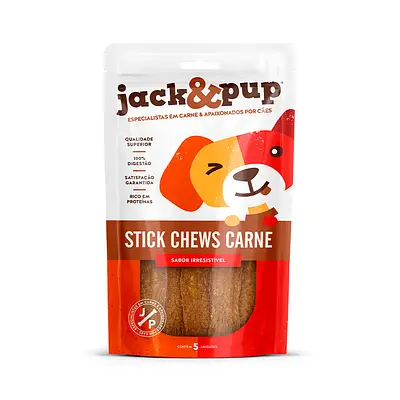 Petisco Jack&Pup Sticks Chews Carne para Cães