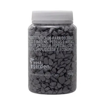 Pedra Decorativa West Garden Cinza para Jardim 750 g