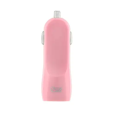 Carregador Veicular I2GO com 2 Saídas USB Rosa