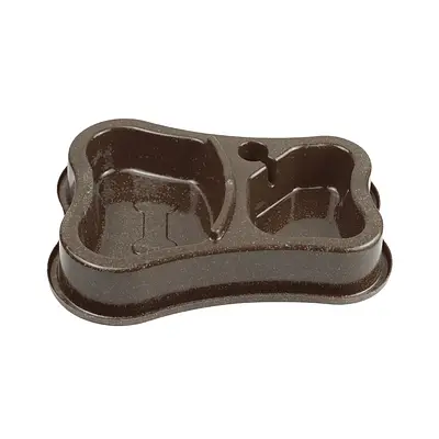 Comedouro Evo Antiformiga Duplo Imbuia para Cães e Gatos
