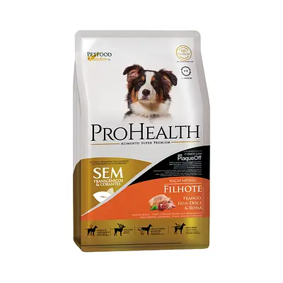 Ração ProHealth para Cães Filhotes de Porte Médio Sabor Frango