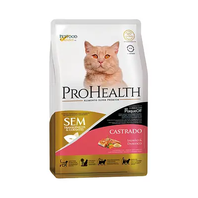 Ração ProHealth para Gatos Adultos Castrados Sabor Salmão