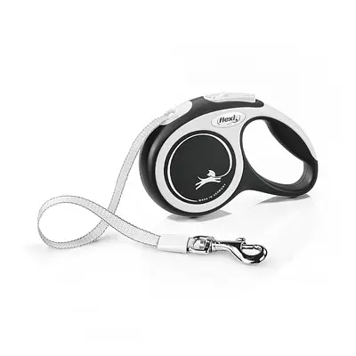 Guia Fita New Comfort Flexi para Cães Preta e Branco P