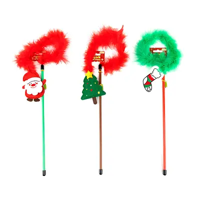 Brinquedo Pawise Varinha de Natal para Gatos - Cores Sortidas