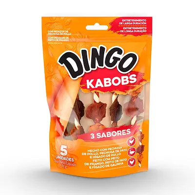 Petisco Dingo Kabobs 3 Sabores para Cães