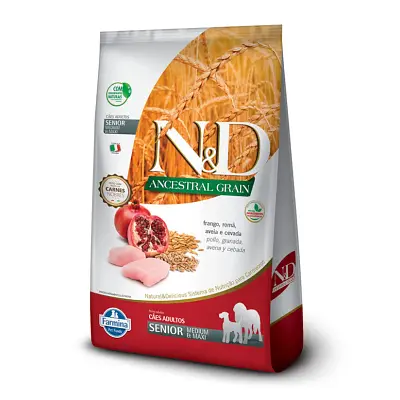Ração N&D Ancestral Cães Senior Raças Médias Frango 10,1kg