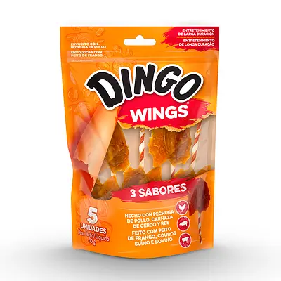 Petisco Dingo Wings 3 Sabores para Cães