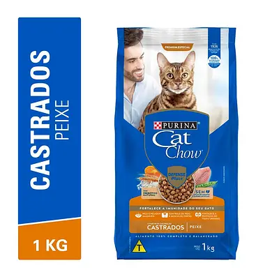 Ração Cat Chow para Gatos Castrados Sabor Peixe
