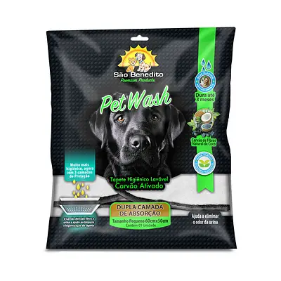 Tapete Higiênico Petwash Lavável Carvão Ativado Pequeno para Cães