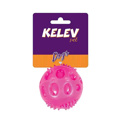 Brinquedo Jambo Kelev Bola TPR Sound Rosa para Cães