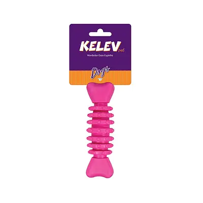 Brinquedo Jambo Kelev Mordedor Osso Espinho Rosa para Cães
