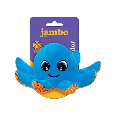 Brinquedo Jambo Mordedor Pelúcia Pop Aqua Octopus para Cães