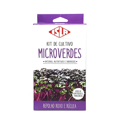 Kit de Cultivo Isla Microverdes Repolho Roxo e Rúcula