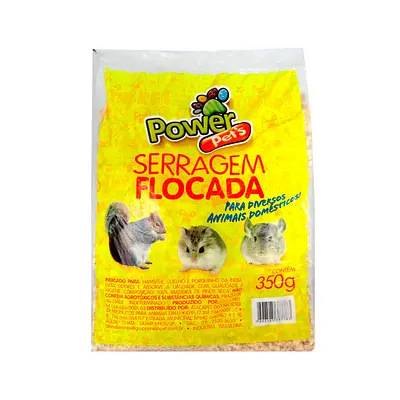 Serragem Flocada Power Pets para Roedores e Pássaros