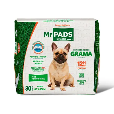 Tapete Higiênico Mr. Pads Grama 80x60 para Cães