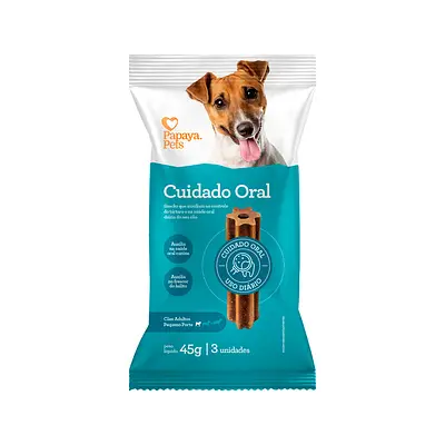 Snack Papaya Pets Cuidado Oral para Cães Adultos de Porte Pequeno