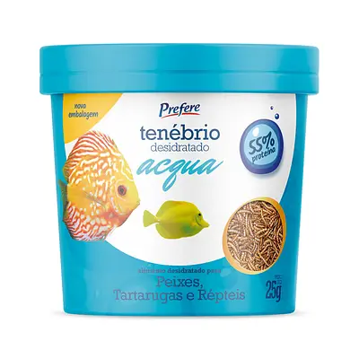Alimento Prefere Tenébrio Desidratado Acqua para Peixes, Tartarugas e Répteis 25g