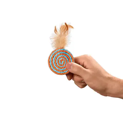 Brinquedo Cães Mimo Mini Tamborim Com Peninhas