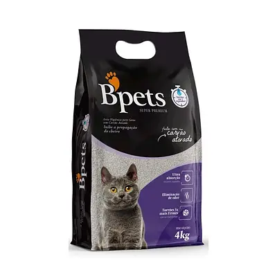 Areia Higiênica Bpets Carvão Ativado para Gatos