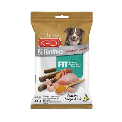 Snack Kadi Bifinho FIT para Cães Sabor Frango, Batata Doce e Cúrcuma - 55 g