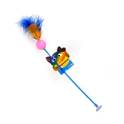 Brinquedo Plumas e Penas Varinha Mega Ket para Gatos - Cores Sortidas