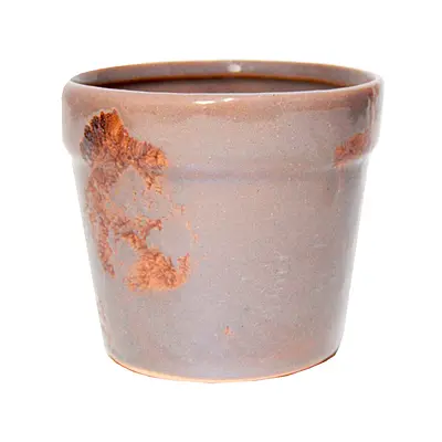 Vaso Floral Atlanta Cerâmica Beringela Redondo