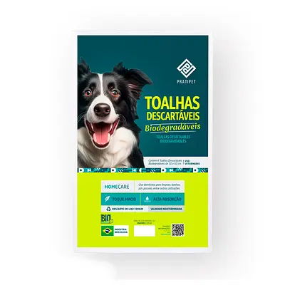 Toalha Descartável PratiPet Biodegradável para Cães - 4 Unidades